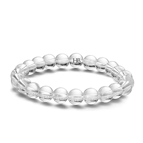 Divinity Crystals Clear Quartz Crystal Bracelet - Natural Semi Precious 8mm Round Beads for Reiki Healing and Chakra Balance Default Title